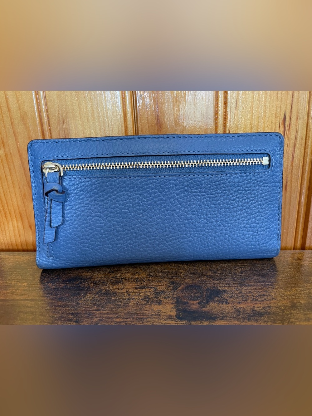 Kate Spade Blue Pebbled Leather Wallet - Picture 2 of 7
